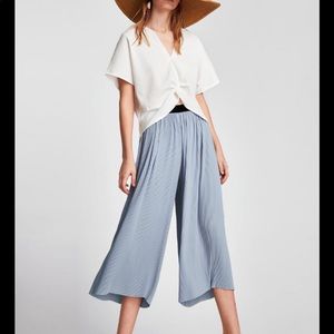 Zara Light Blue Pleated Pants